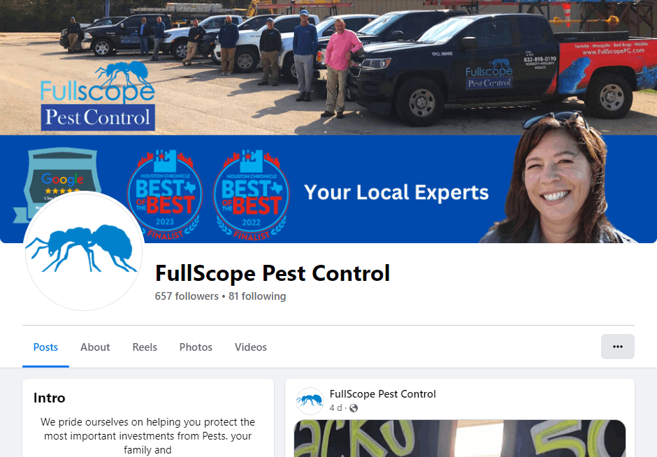 Fullscope pest control social media marketting